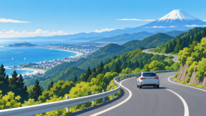 fujisawa-chigasaki-to-fuji-safari-drive-illustration