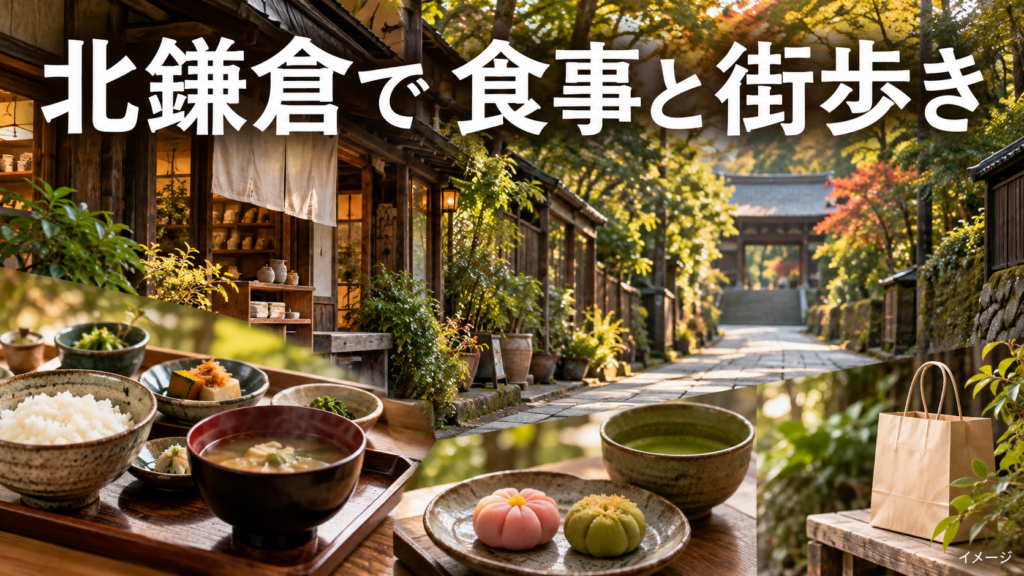 北鎌倉の食と街歩き、夕暮れの寺へ